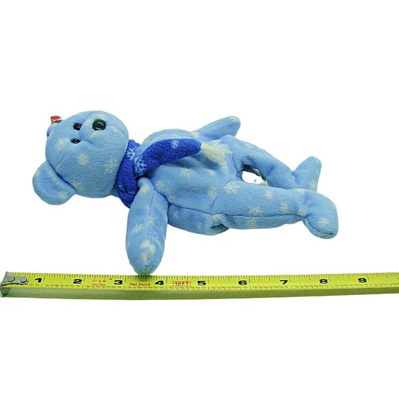 Ty Beanie Baby 1999 Holiday Teddy Blue Snowflake Bear Plush Toy Collectible 8" - Picture 5 of 9